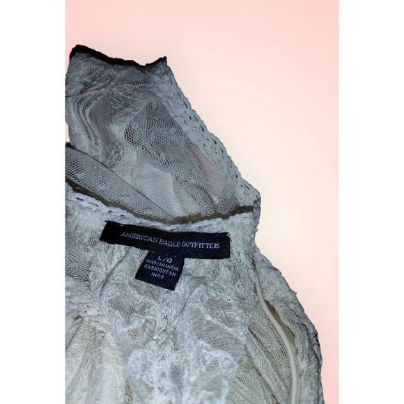 American Eagle Cream Lace Boho top with cami size Large - Picture 3 of 3